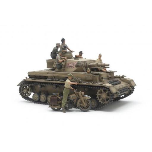 25208 PANZERKAMPFWAGEN IV AUS.F & MOTORCYCLE 1:35 TAMIYA