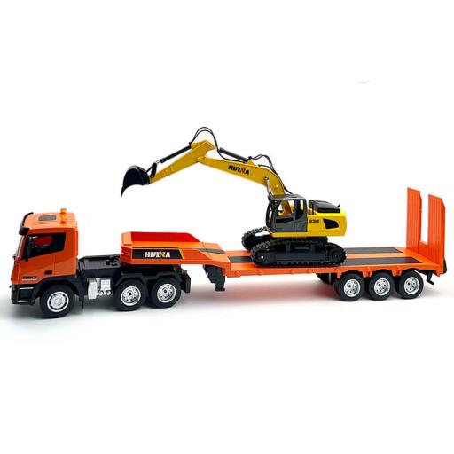 HUINA 9ch RC PLATFORM TRAILER & 6ch EXCAVATOR 2.4Ghz 1:24 CY1319