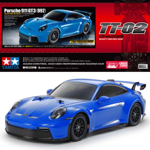 47496 PORSCHE 911 GT3 992 PAINTED BODY TT-02 4WD 1:10 TAMIYA KIT