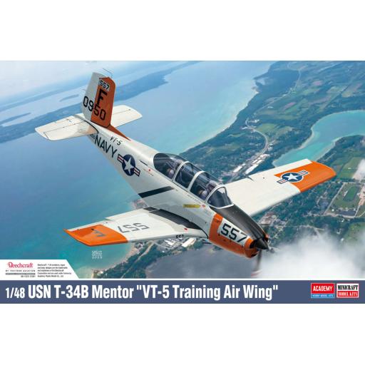 12361 USN T-34B MENTOR VT-5 TRAINING AIR WING 1:48 ACADEMY