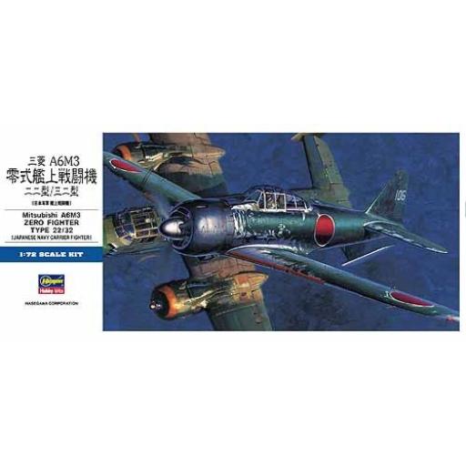 01456 MITSUBISHI A6M3 ZERO FIGHTER 1:72 HASEGAWA D26