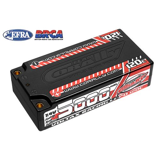 7.4V 5000 mah LIPO 120C SHORTY HARDCASE 4mm TUBES BATTERY
