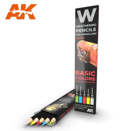 AK WEATHERING PENCILS BASIC COLOURS SET AK10045