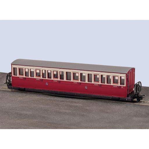 GR-602B FR SHORT BOWSIDER BOGIE COACH FFESTINIOG RAILWAY RED & CREAM No.18