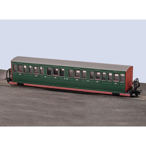 GR-623B FR LONG BOWSIDER BOGIE COACH FFESTINIOG RAILWAY COL. STEPHENS GREEN No.20