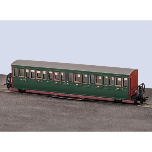 GR-603A FR SHORT BOWSIDER BOGIE COACH FFESTINIOG RAILWAY GREEN COL.STEPHENS No.17