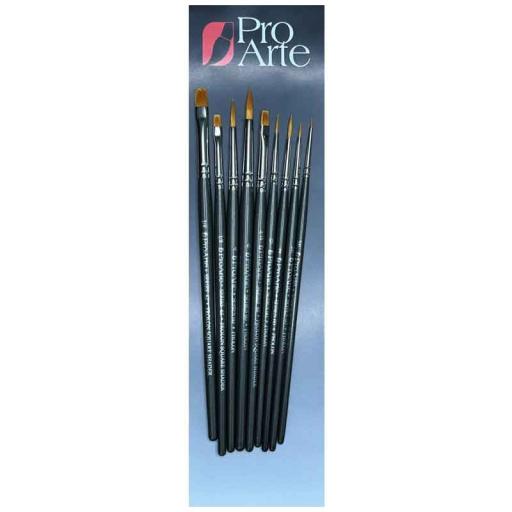 PRO ARTE PROLON ASSORTED 9pcs BRUSH SET