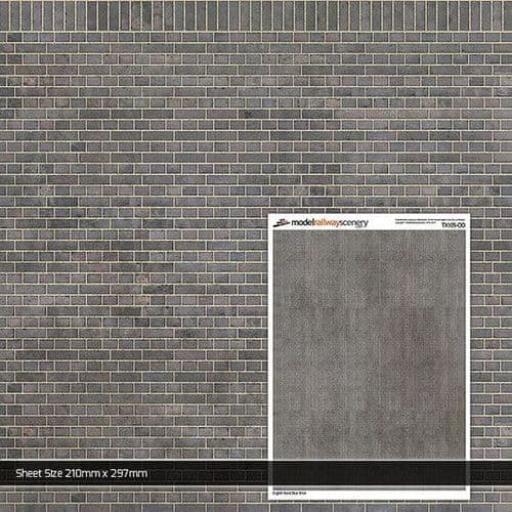 TX105 ENGLISH BOND BLUE BRICK 5pcs BUILDING PAPER OO GAUGE SCALE MODEL SCENERY