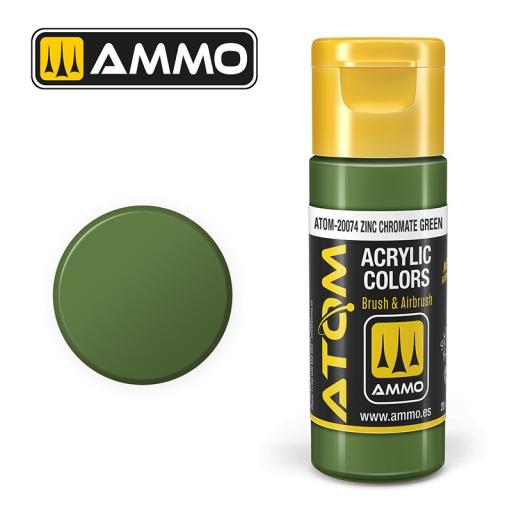 MIG ATOM 20074 ZINC CHROMATE GREEN ACRYLIC PAINT 20ml