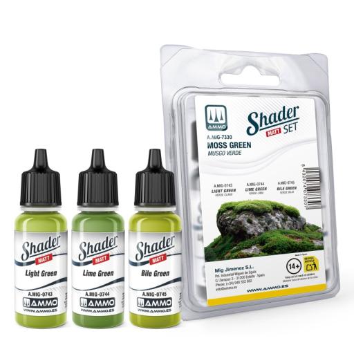MIG 7330 MOSS GREEN ACRYLIC SHADER SET