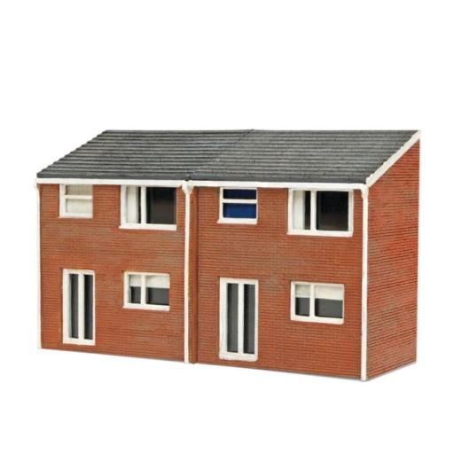 NB313 1960's SEMI-DETACHED HOUSES DOUBLE LOW RELIEF BACKS N GAUGE LASER CUT KIT