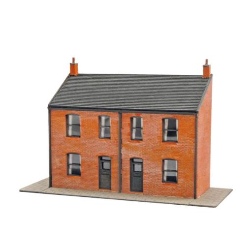 NB306 VICTORIAN HOUSES SEMI-DETACHED LOW RELIEF FRONTS N GAUGE PECO