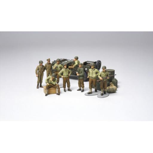 32552 WW2 U.S INFANTRY AT REST WITH JEEP 1:48 TAMIYA