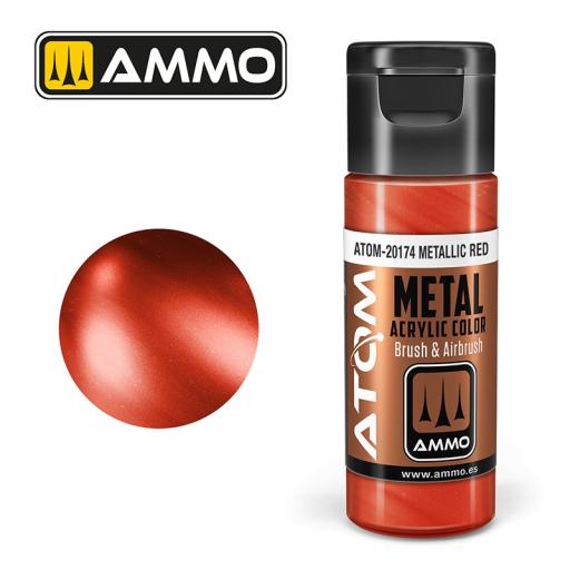 MIG ATOM 20174 METALLIC RED ACRYLIC PAINT 20ml