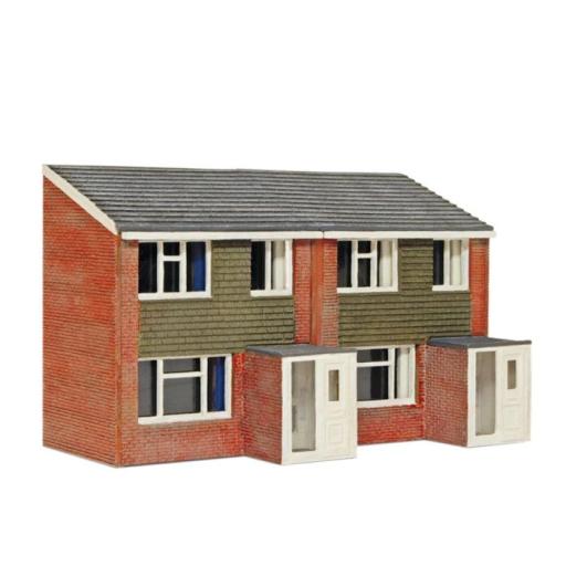 NB312 1960's SEMI-DETACHED HOUSES DOUBLE LOW RELIEF FRONTS N GAUGE LASER CUT KIT