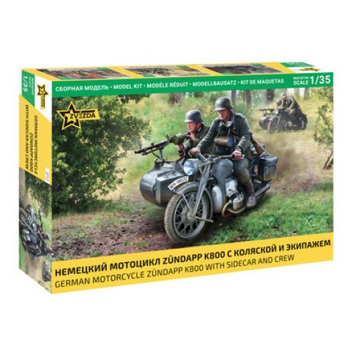3717 GERMAN MOTORCYCLE & SIDECAR WITH CREW 1:35 ZVEZDA