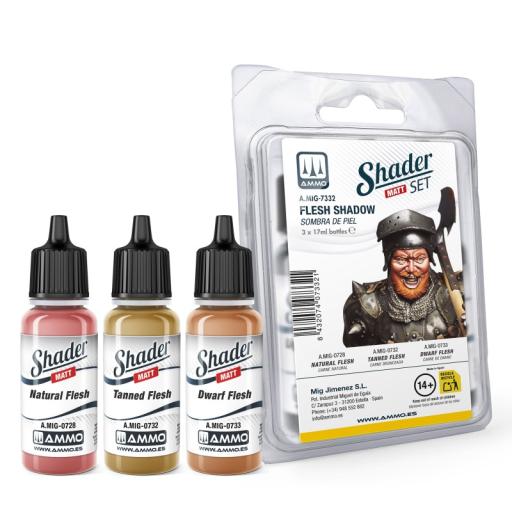 MIG 7332 FLESH SHADOW ACRYLIC SHADER SET