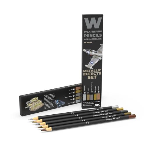 AK WEATHERING PENCILS METALLIC EFFECTS SET AK10046