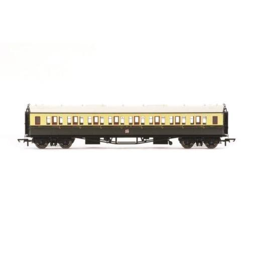 R40469 GWR COLLETT CORRIDOR 3RD CLASS COACH 5017 - 1930S BROWN AND CREAM COACH ERA 3 HORNBY