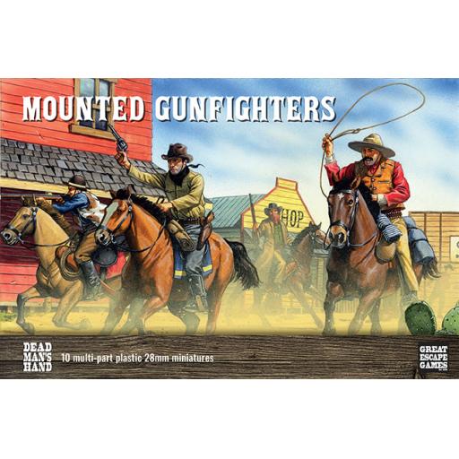 DMHP004 MOUNTED GUNFIGHTERS DEAD MANS HAND 28mm
