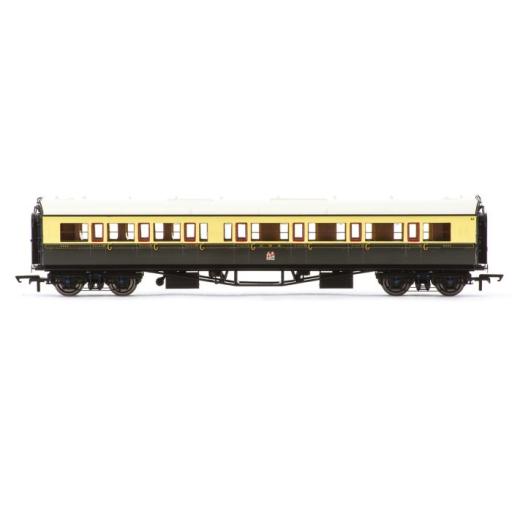R40468 GWR COLLETT CORRIDOR COMPOSITE RH COACH 6522 - 1930S BROWN AND CREAM COACH ERA 3 HORNBY