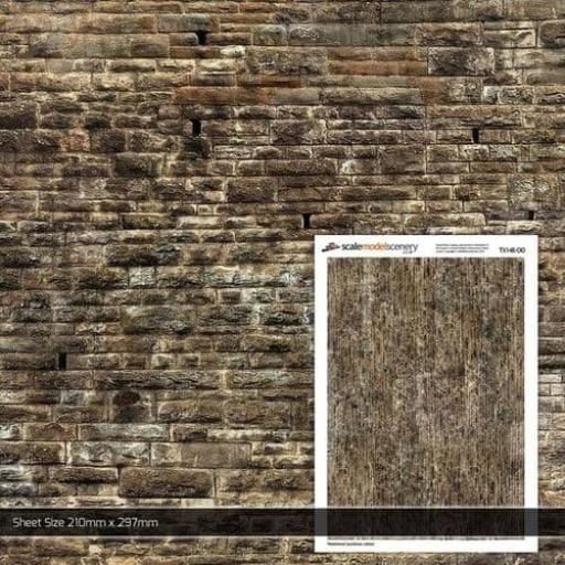 TX148 WEATHERED SANDSTONE ASHLARS 5pcs BUILDING PAPER OO GAUGE SCALE MODEL SCENERY