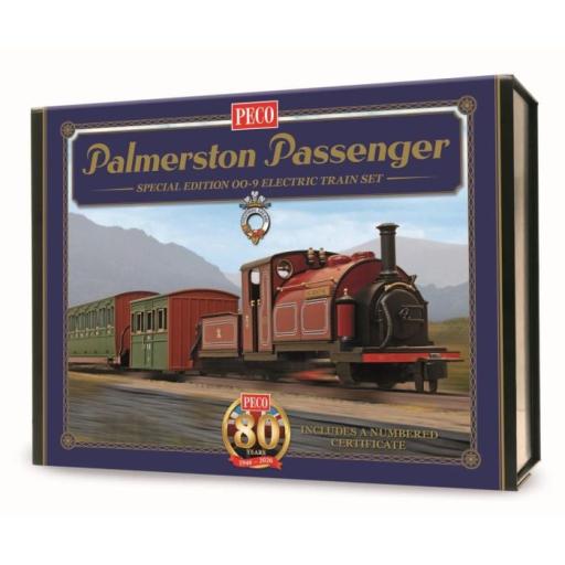 GR1051 PECO OO-9 PALMERSTON PASSENGER LOCOMOTIVE & COACHES TRAIN SET FESTINIOG